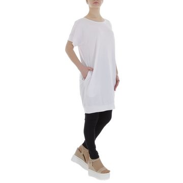 Ital-Design Tunikashirt Damen Freizeit (85987300) Stretch Top & Shirt in Weiß
