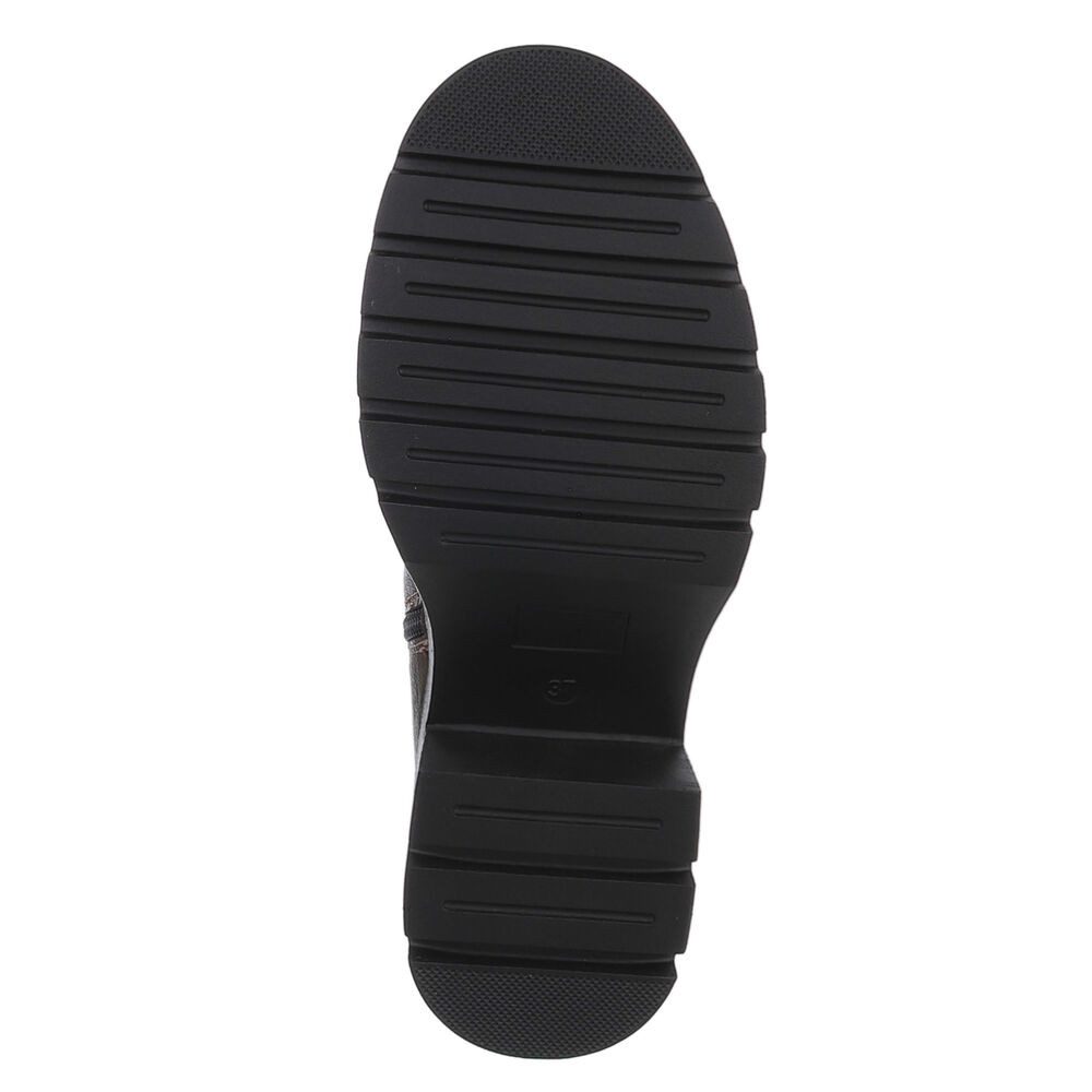 Ital-Design Moderne Stiefeletten mit Schnalle und elastischem Einsatz Plateaustiefelette (90726957) Blockabsatz Stiefeletten in Schwarz – Bild 3 von 5