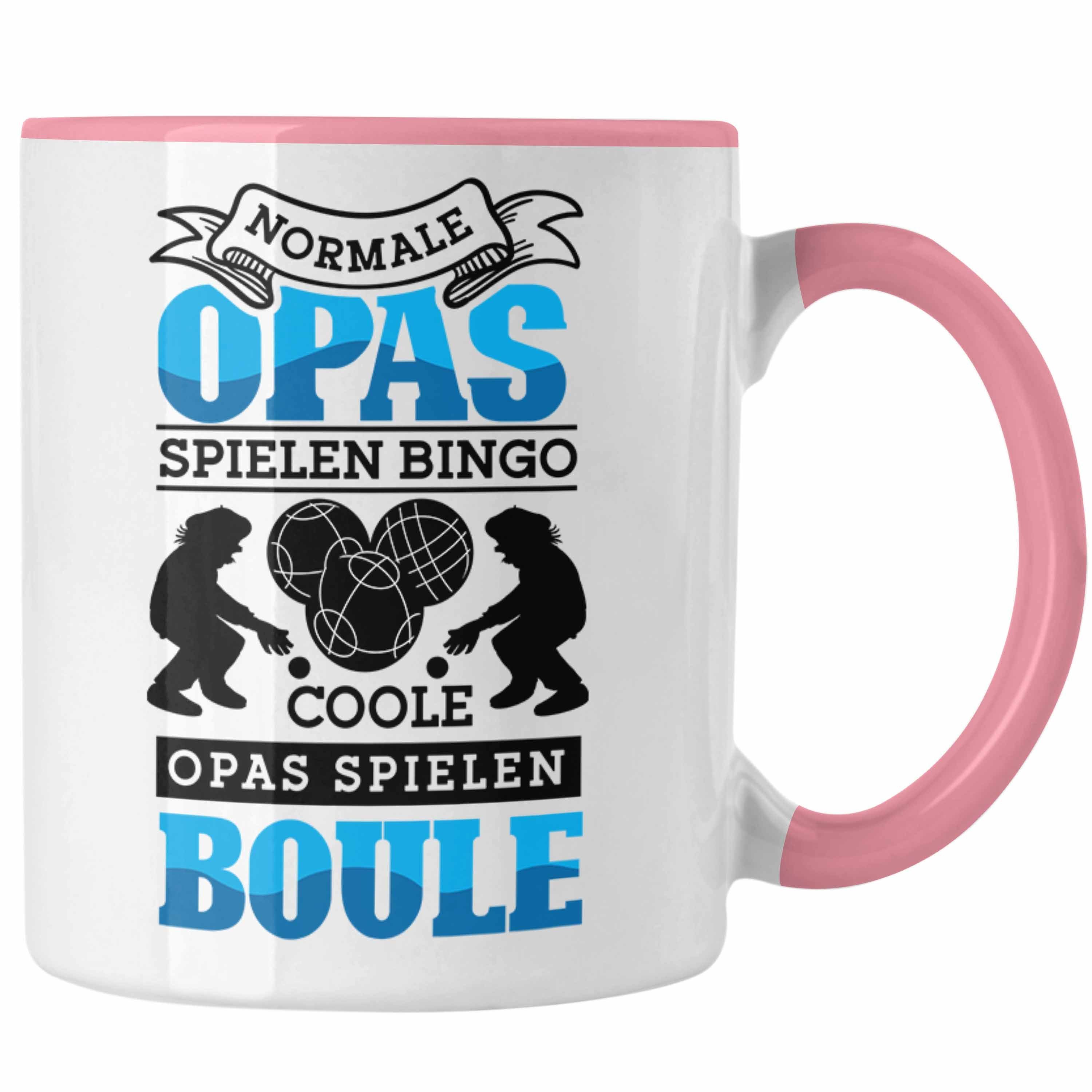 Trendation Tasse Boule Tasse Geschenk Boule Rosa Opa Boule-Spieler Spiel Spruch Geschenkidee