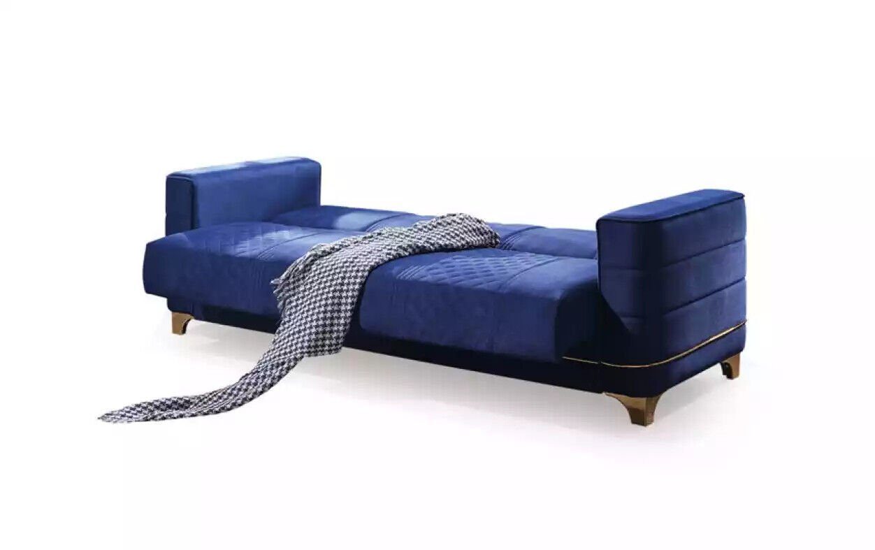 2 Sitzer Teile, JVmoebel Set Blaue Europa in Sofa Polstergarnitur Made Set, 3+1+1 Sofa