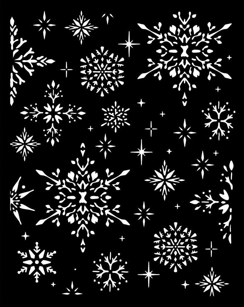 Stamperia Malschablone The Owl's House - Snowflakes, 20 x 25 cm