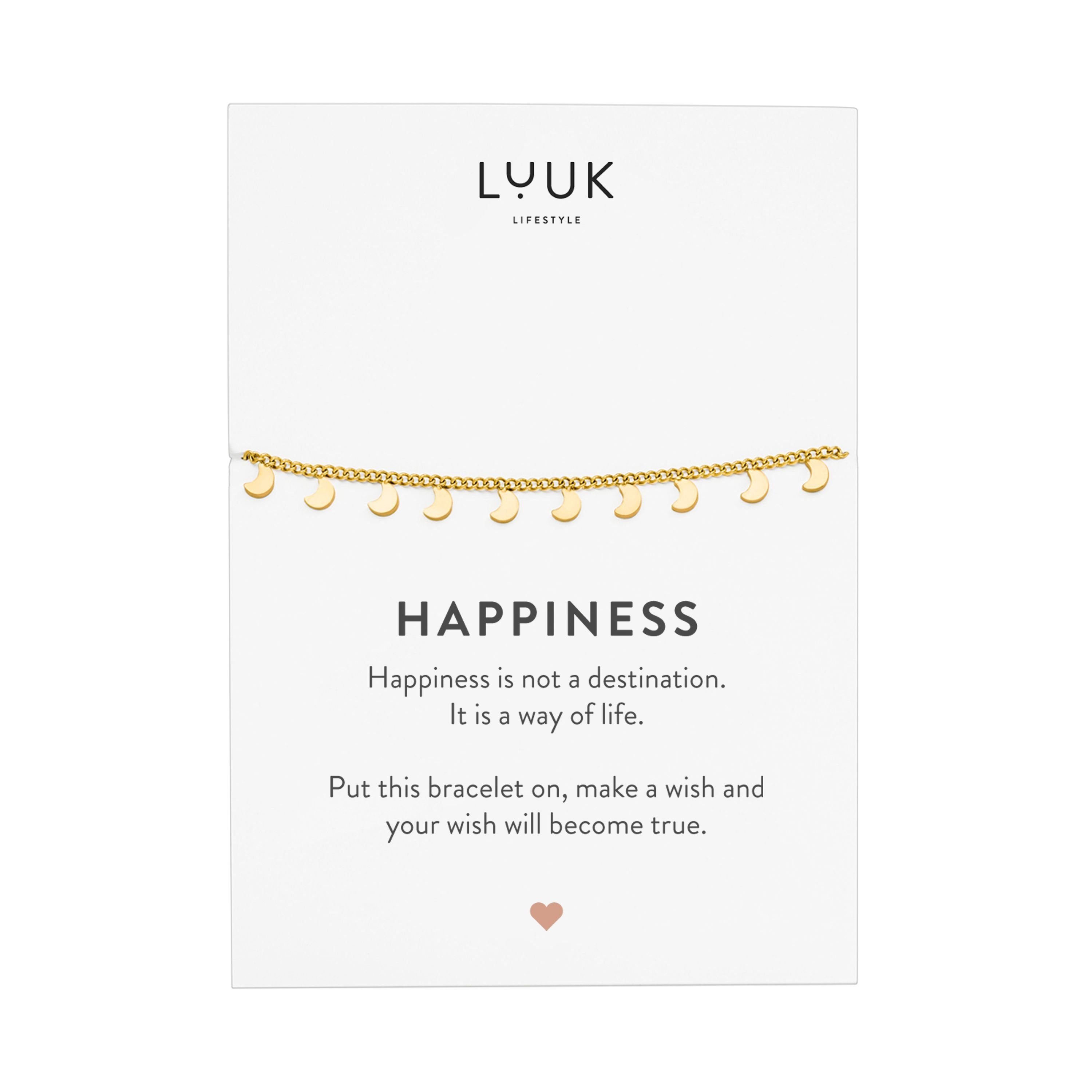 LUUK LIFESTYLE Edelstahlarmband Mond, mit Happiness Spruchkarte
