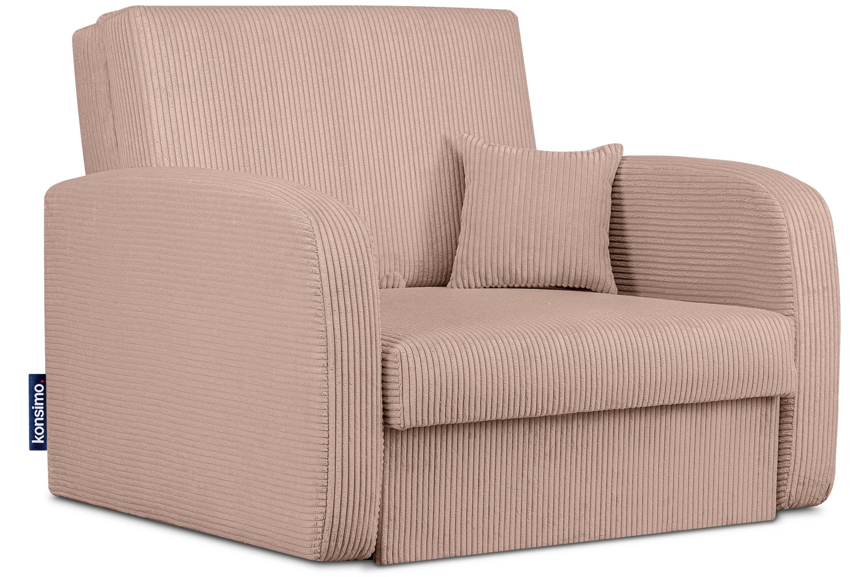 Schlaffunktion, TILUCO Liegesessel rosa mit der Kindersofa, mit Relaxsessel in Bettkasten, Konsimo Schlafsessel hergestellt EU, Relaxsessel