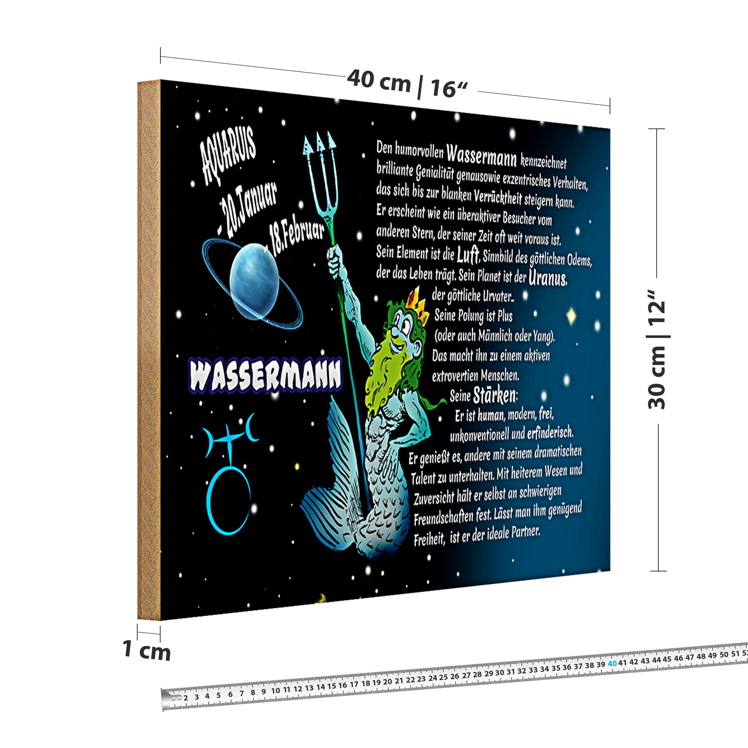 Roomando Holzbild Sternzeichen 40x30cm Wassermann