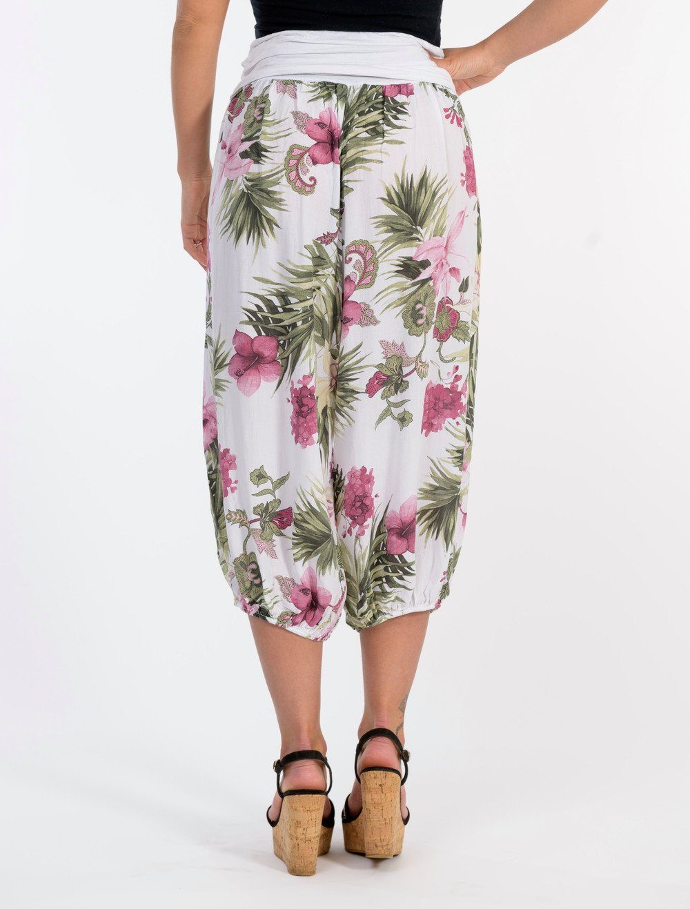 malito more than fashion Haremshose malito Damen Aladinhose mit floralem Muster, Haremshose zum Tanzen, Aladinhose mit floralem Muster Einheitsgröße