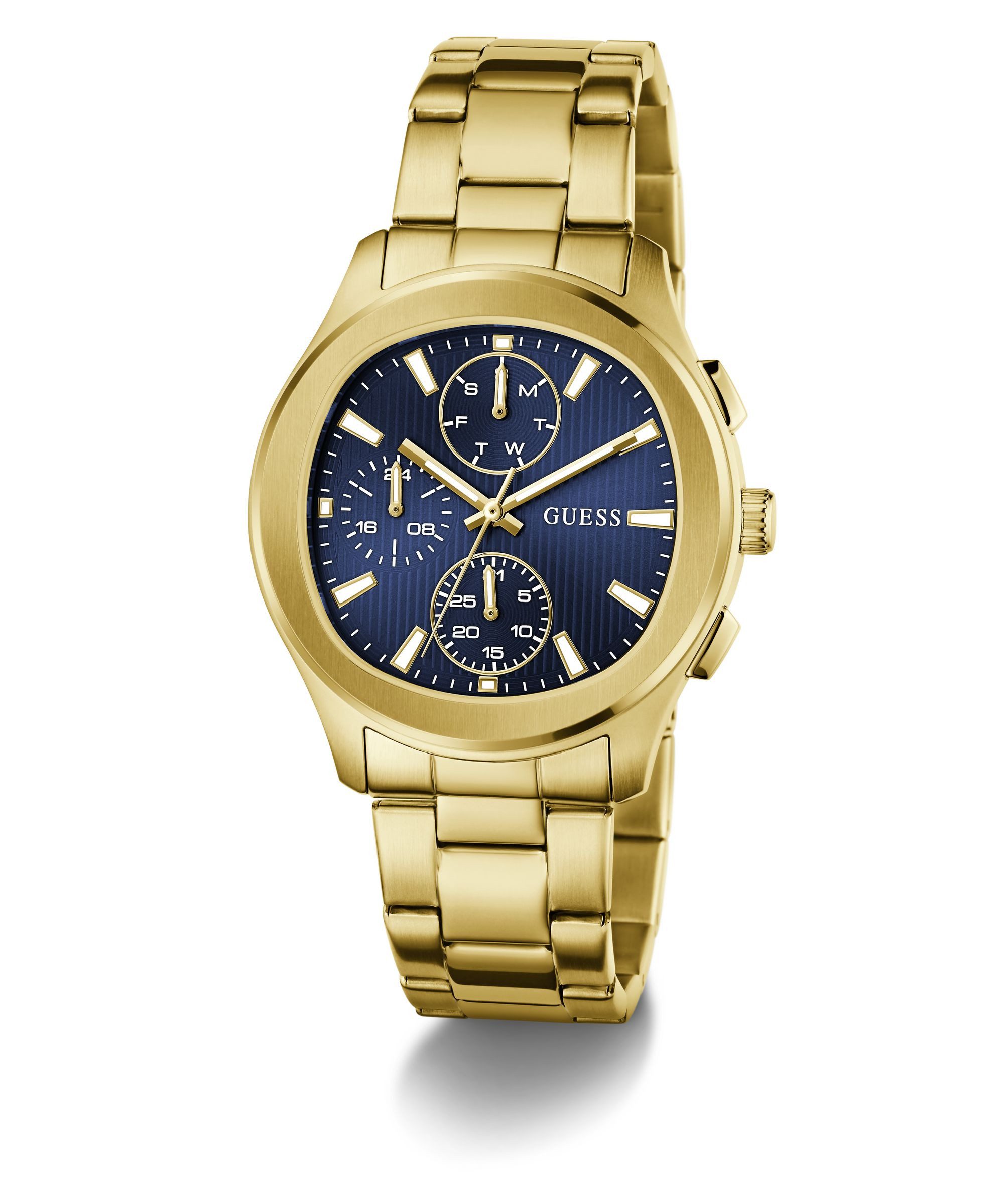 Guess Multifunktionsuhr PALMER GW1048G2, Quarzuhr, Armbanduhr, Herrenuhr, Edelstahlarmband, analog, Wochentag