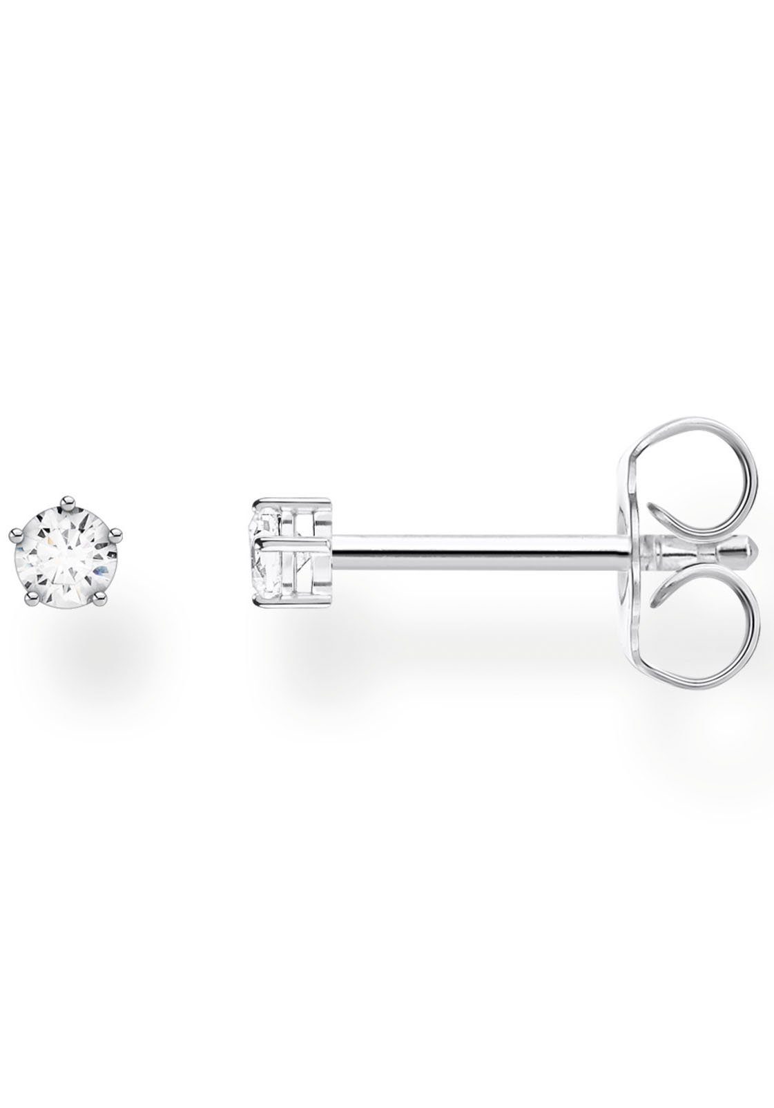 THOMAS SABO Single-Ohrstecker weißer Stein klein, mit Zirkonia (synth)