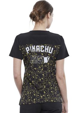 Cherokee Funktionsbluse Bunt bedruckter Tooniforms Damen Kasack "Pikachu" Kasack mit Motiv