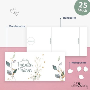 white & ivory Papierdekoration Freudentränen Banderole, floral, 25 Stück, aus recyceltem Papier