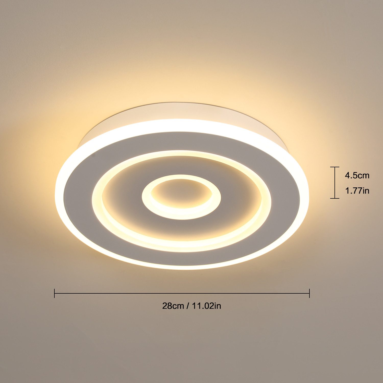 Goeco Deckenleuchte Ultradünne Acryl-Deckenleuchte, LED Deckenlampe, rund 2 günstig online kaufen