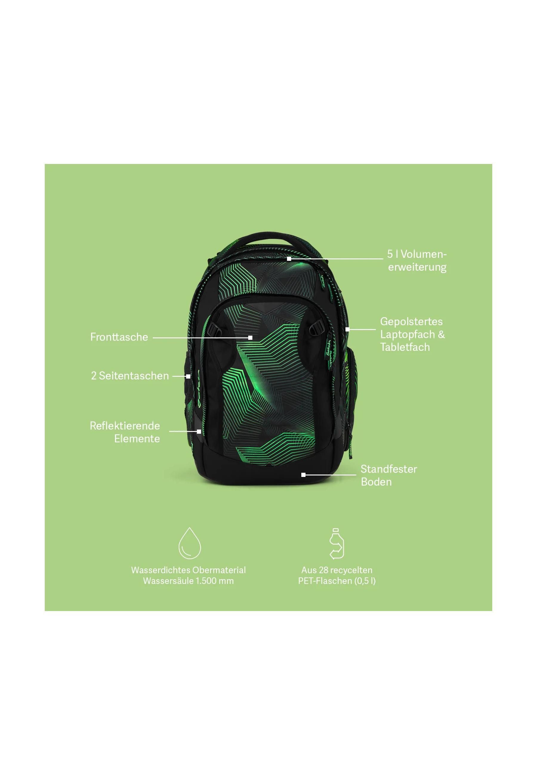 Satch Schulrucksack match plus . (1-tlg), größenverstellbares Rückensystem