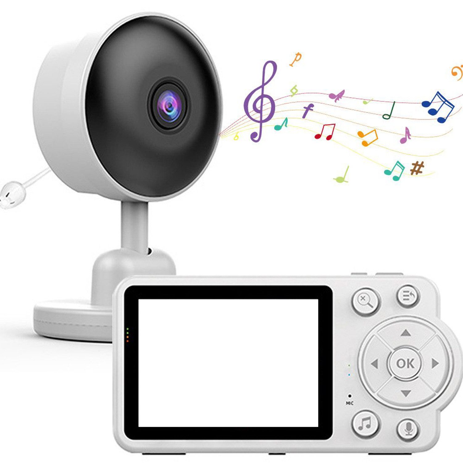 Babyphone Video-Babyphone mit Kamera Überwachungskamera 2.8 Zoll, 2-tlg