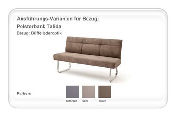 expendio Essgruppe Bruneck 11, (komplette Tischgruppe, Spar-Set, 6-tlg), Pinie weiß Nb. 180(230)x77x100 cm + 4x Stuhl + 1x Polsterbank