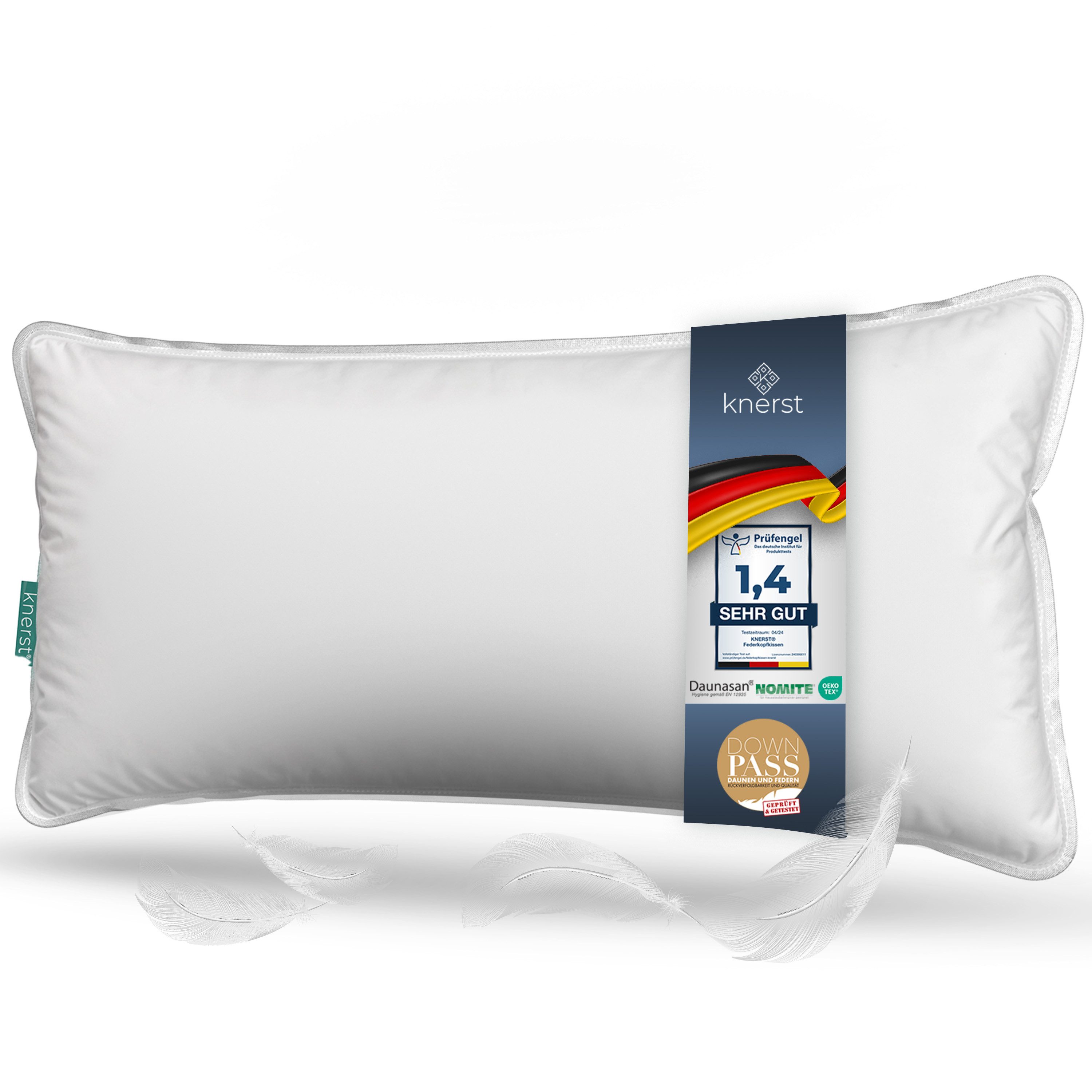 KNERST Federkopfkissen Federkopfkissen - Kopfkissen Feder 80x80, 40x80, Fül günstig online kaufen
