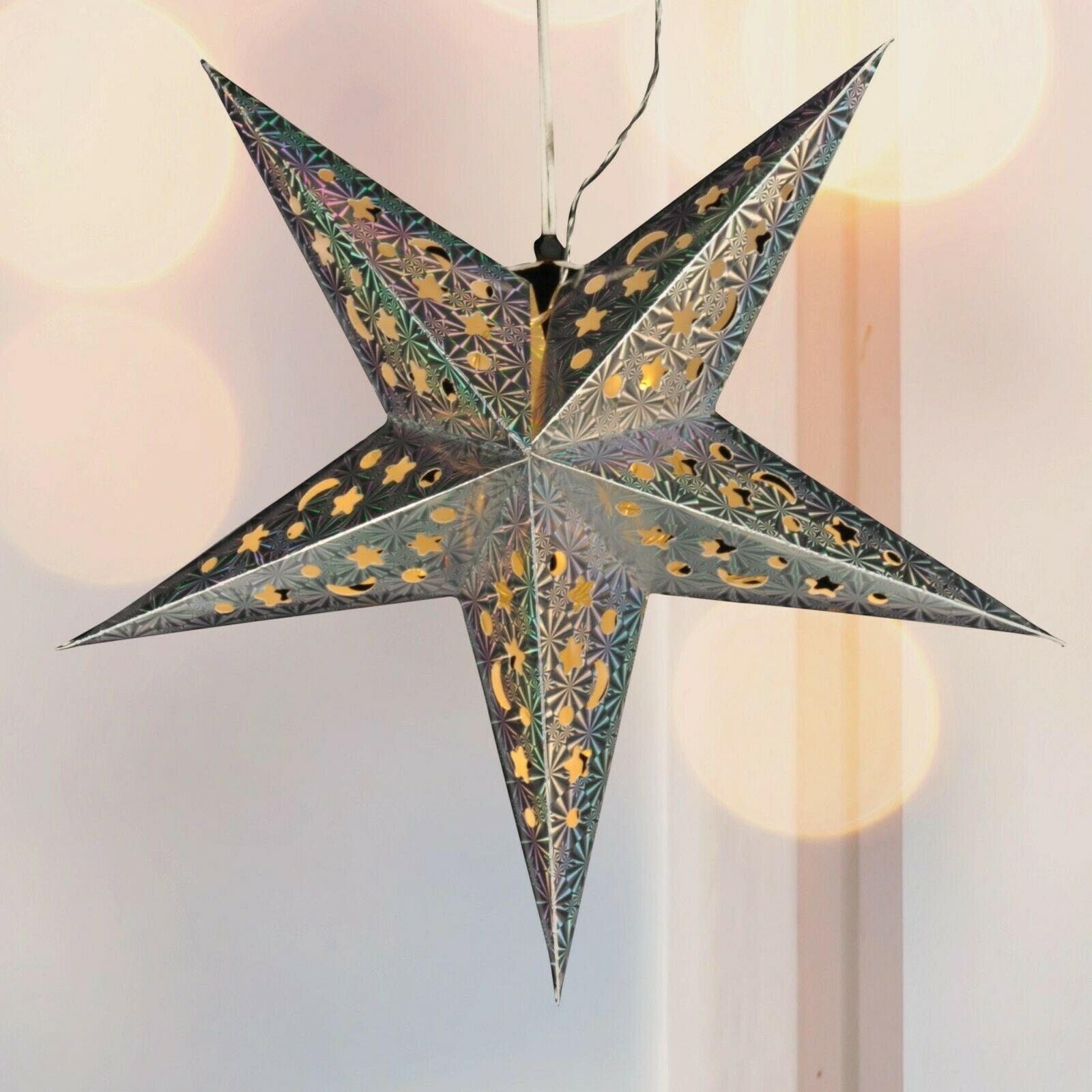 Meinposten LED-Lichterkette Weihnachtsstern Ø 43 cm Papier-Stern LED Weihna günstig online kaufen