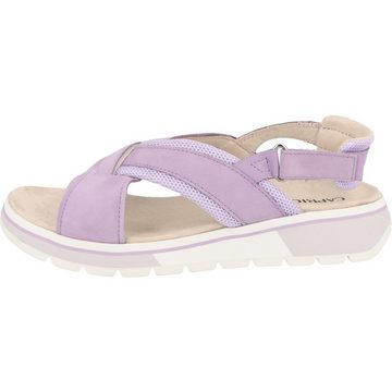 Caprice Damen Schuhe Flache Sandale Climotion 9-28704-20 Purple Klett Sandale