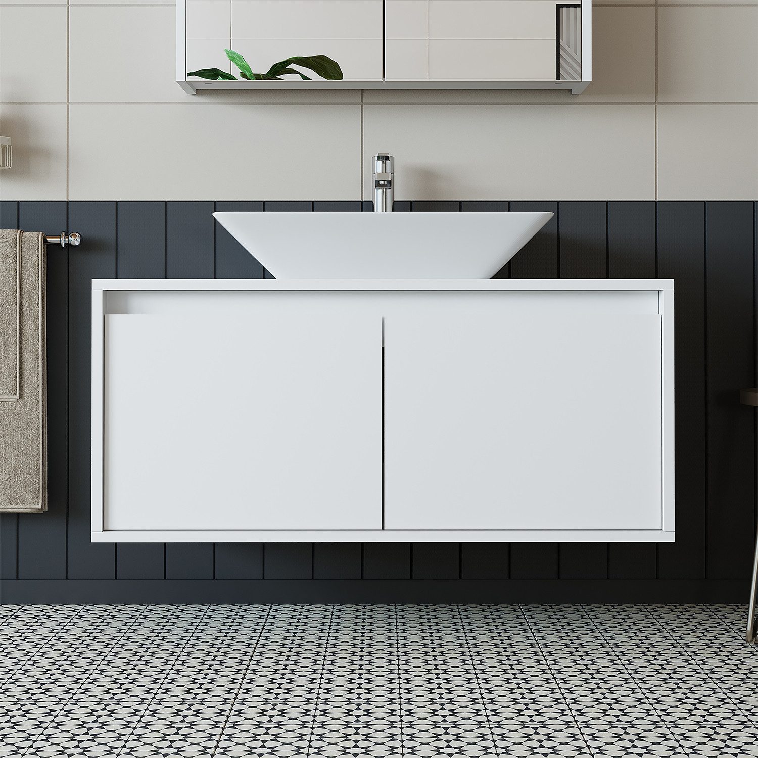 Roomart Badmöbel-Set, (Badezimmermöbel ATLANTIC 100cm in günstig online kaufen