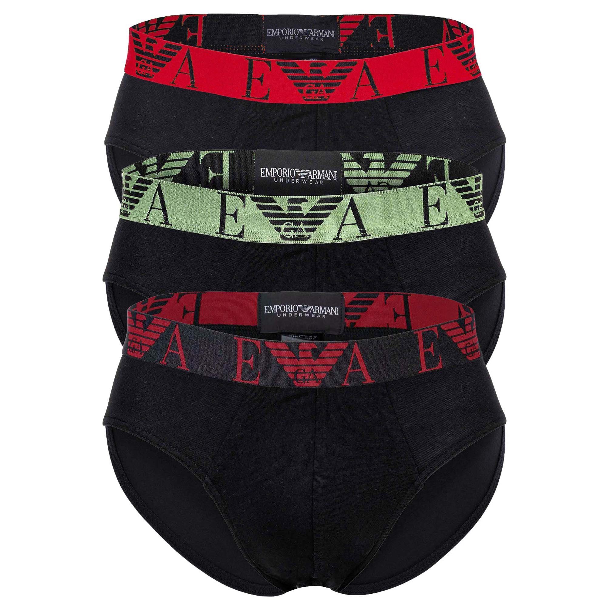 Emporio Armani Slip Herren Slip 3er Pack Baumwolle Bold Monogram (Packung, 3er Pack)