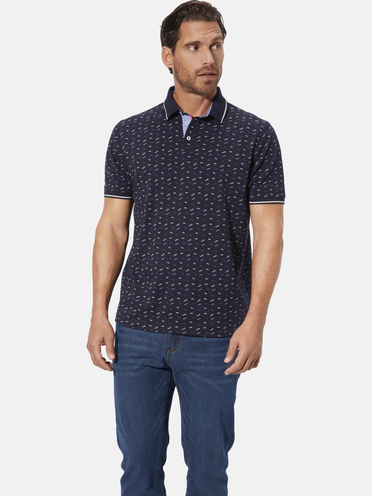 Babista Poloshirt RAMIL mit feinen Kontrastmuster