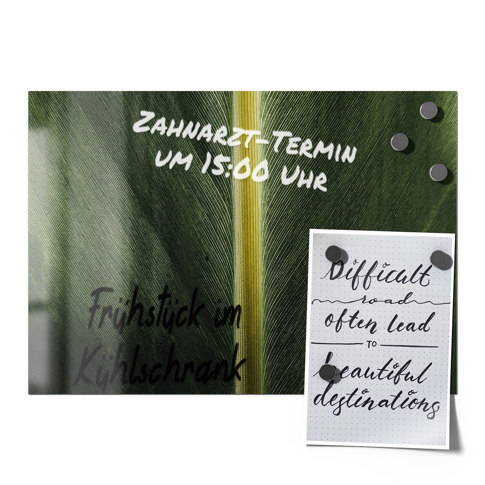 Thumbnail - DEQORI Magnetfolie 'Grüne Blattader', beschreibbar universal Magnetmatte magnetisch Folie Planer Kalender