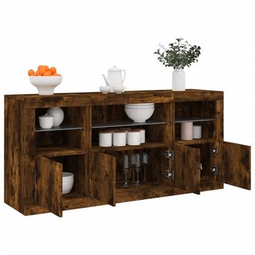 vidaXL Sideboard Sideboard mit LED-Leuchten Räuchereiche 142,5x37x67 cm (1 St)