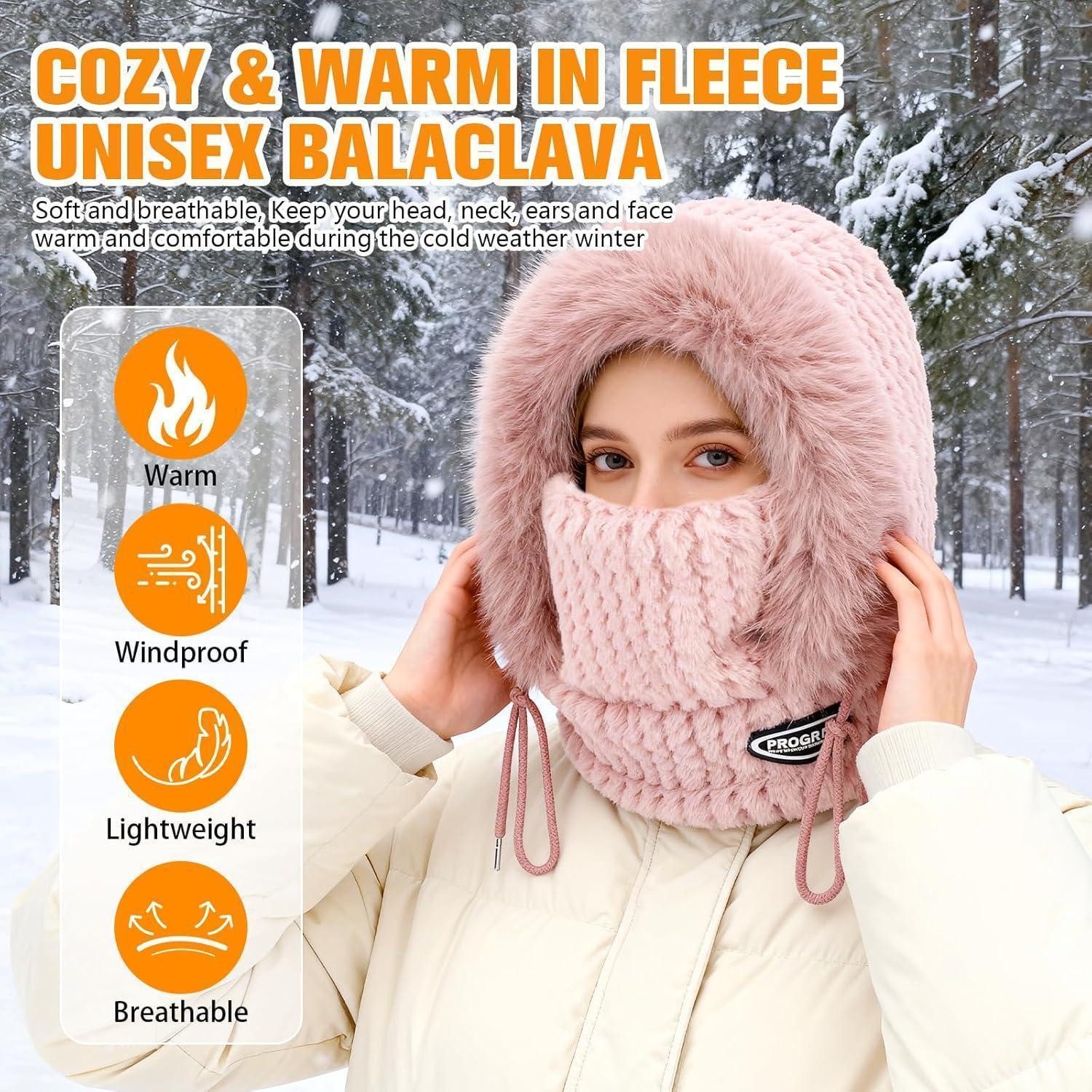 LuxusKollektion Sturmhaube Sturmhaube Balaclava Skimaske Thermo Winddicht Damen Herren Rosa