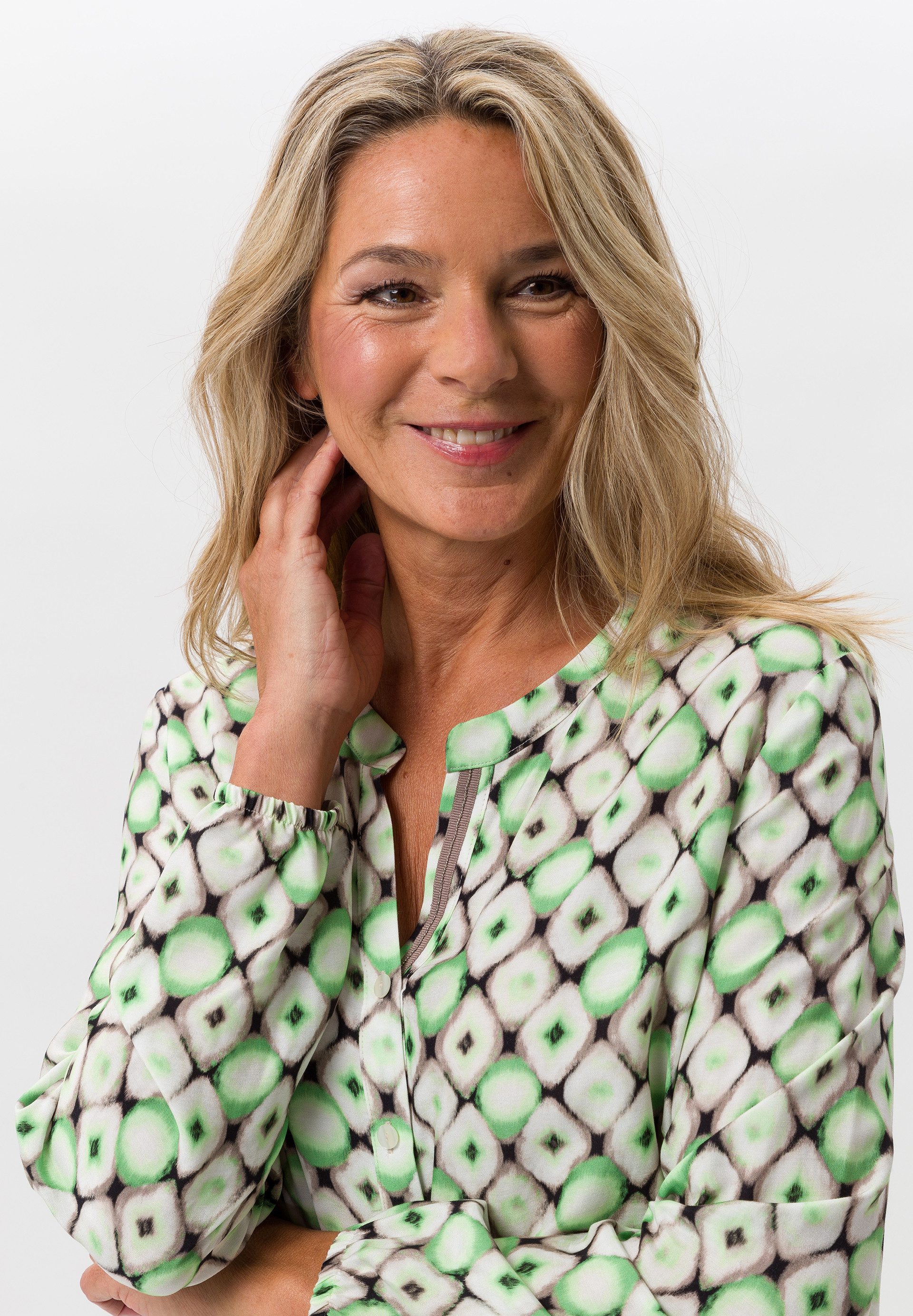 FRANK WALDER Klassische Bluse mit eleganter Knopfleiste