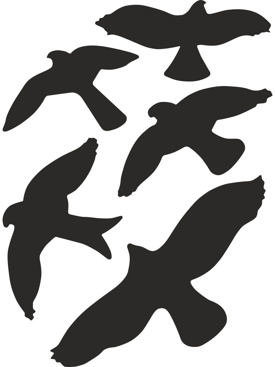 Aufkleber Hermann Schütz Aufkleber Kontur Vogel-Sortiment