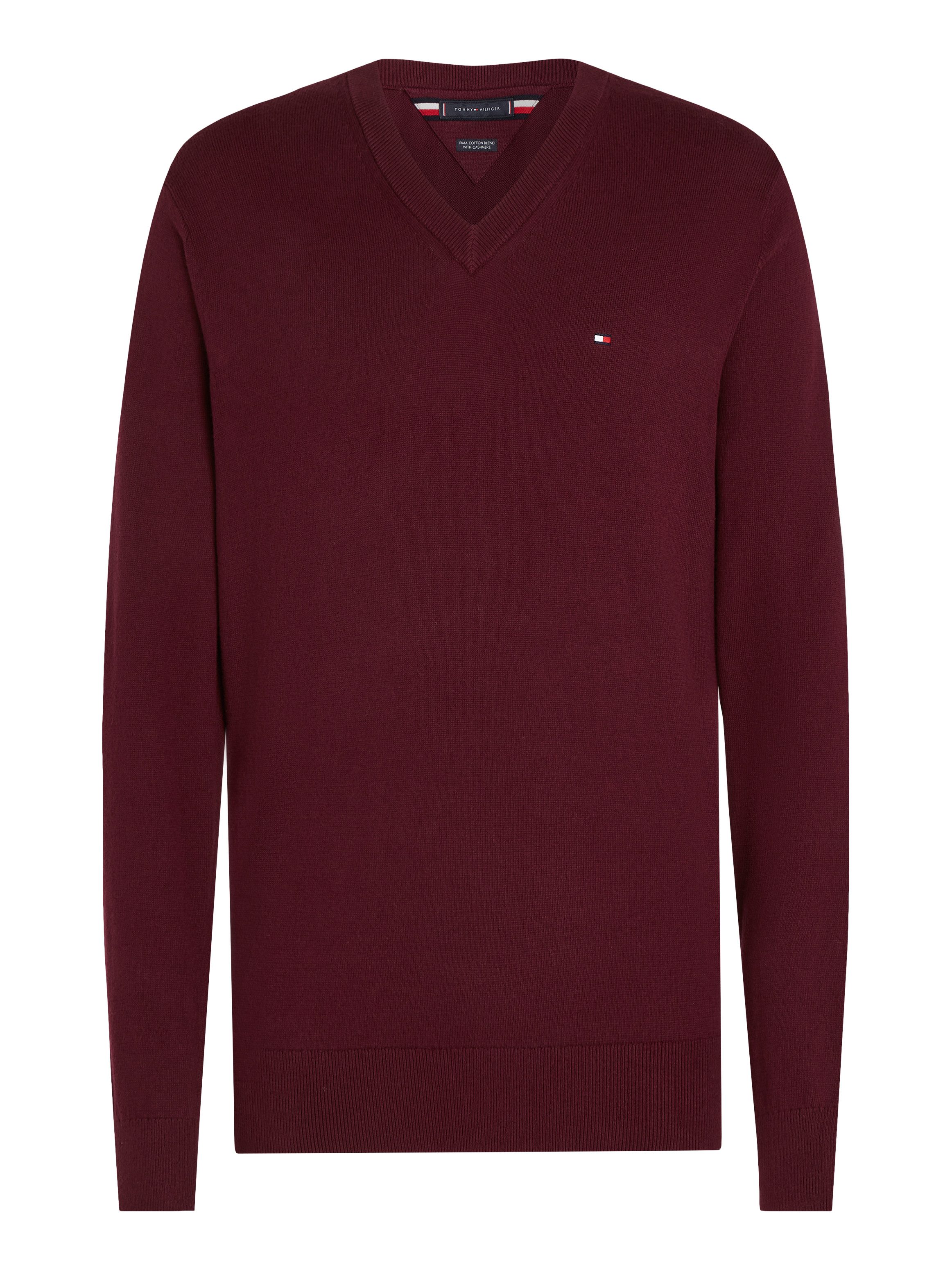 Tommy Hilfiger V-Ausschnitt-Pullover PIMA ORG CTN CASHMERE V NECK