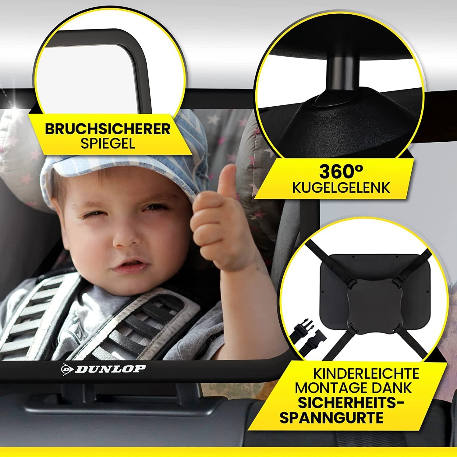 Auto Baby Rücksitzspiegel Babyspiegel Spiegel Dunlop