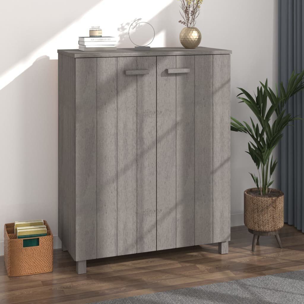 vidaXL Schuhregal Schuhschrank HAMAR Hellgrau 85x40x108 cm Massivholz Kiefer, 1-tlg.