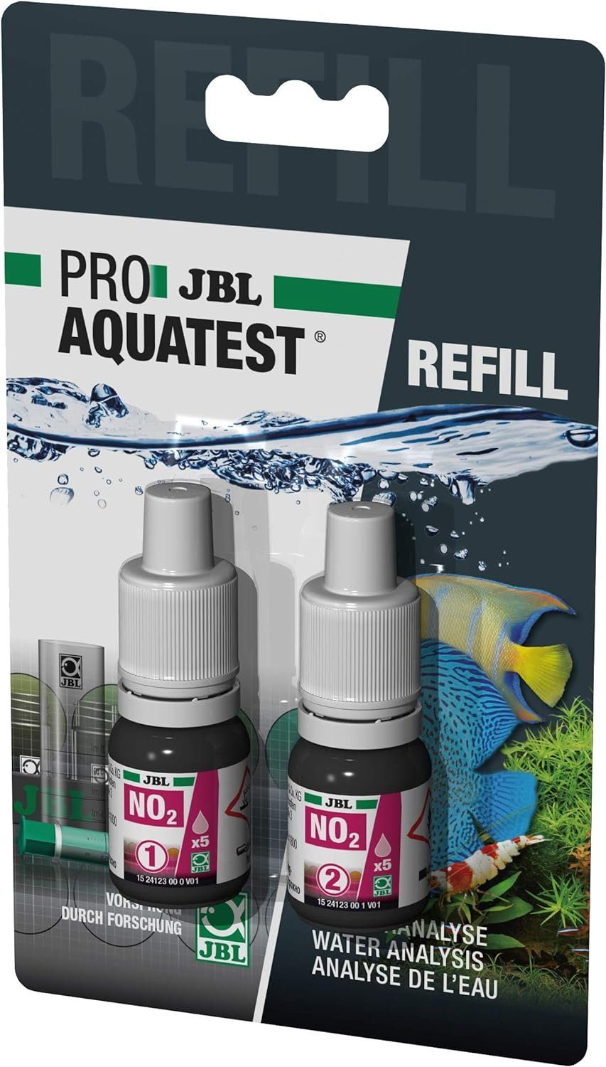 JBL GmbH & Co. KG Aquarium-Wassertest JBL PROAQUATEST NO2 Nitrit Nachfüllset für JBL Testkoffer, NO2 Nitrit Nachfüllflasche Testkoffer Wassertest