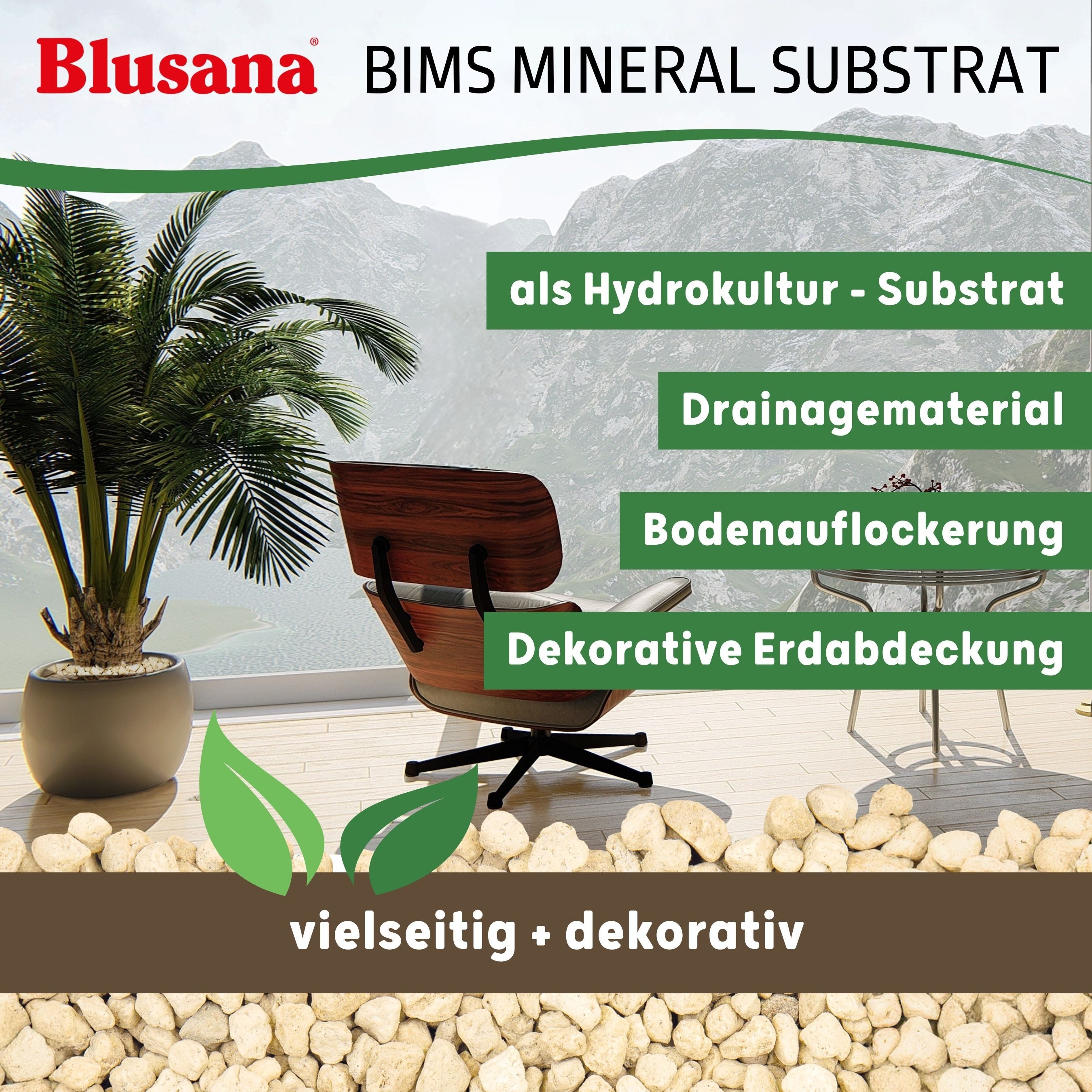 Blusana Pflanzgranulat Bimsstein Pflanzsubstrat mineralisches Bims Vulkangestein, (Substrat für Zimmerpflanzen Balkonkästen Kübel), Pflanzen Granulat Körnung 8- – Bild 5 von 5