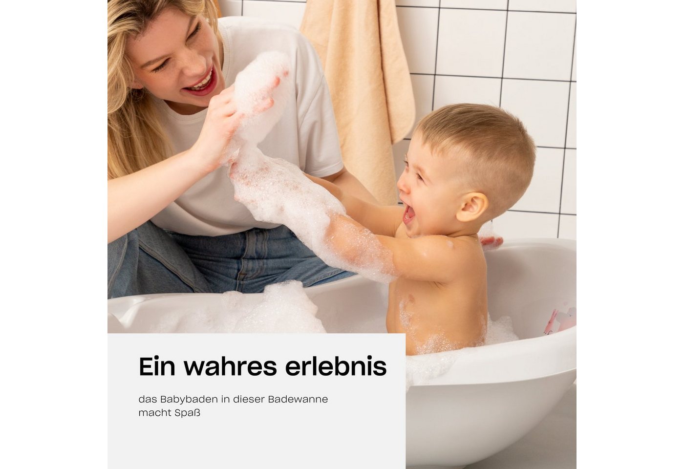 Thumbnail - Hylat Baby Babybadewanne Baby Badewanne Set mit / ohne Gestell und Badewannensitz - Friends, (1-teilig), Babywanne mit A...