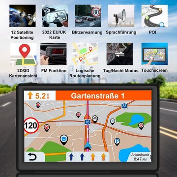 GABITECH 7 Zoll Navigationssystem GPS Navi Für LKW, PKW, WOMO. INKL kamera LKW-Navigationsgerät