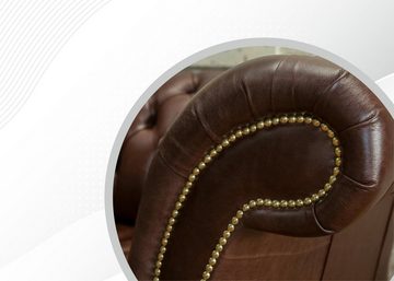 JVmoebel Chesterfield-Sofa, Chesterfield Samt Designer Sofa 2 Sitzer Couch Textil Leder Braun