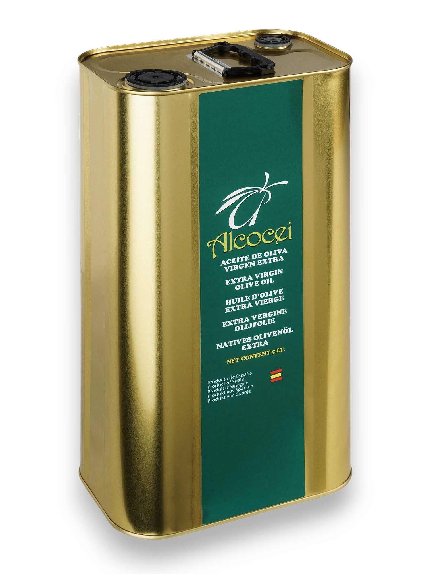 ALCOCEI Speiseöl Alcocei Extra Natives Olivenöl 5L, Premium Qualität aus Spanien, 0,1% Säuregehalt, Kaltgepresst, Erste Güteklasse