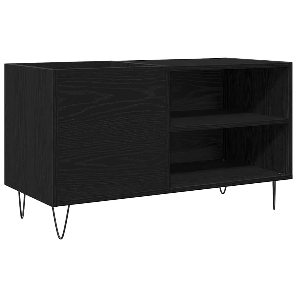 vidaXL Media-Regal Schallplattenschrank Schwarz Eichen-Optik 85 x 38 x 48 cm, 1-tlg.