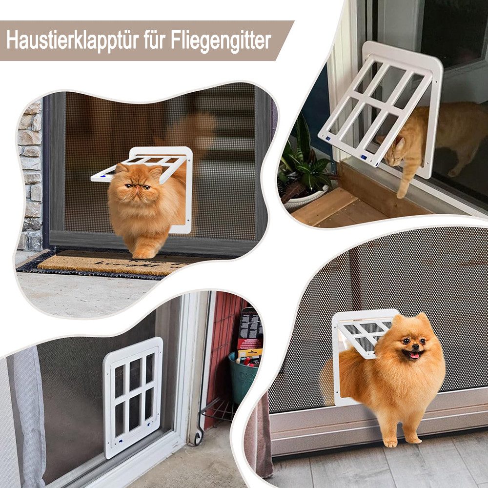 Ledander Katzenklappe Haustierklappe für Fliegengitter, Katzenklappe Innentür Aussentür, Hundeklappe mit Magneten, Katzenklappe, Fliegengittertür