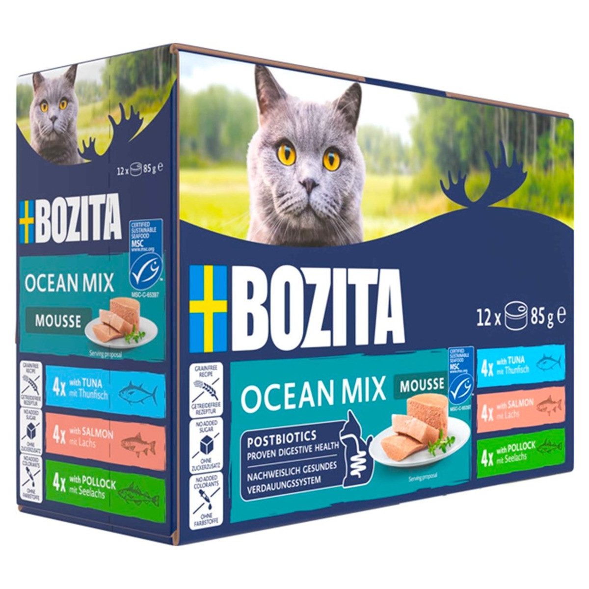 Bozita Mousse Mixed Ocean 12 x 85 g, Nassfutter für: Katze
