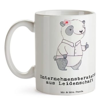 Mr. & Mrs. Panda Tasse Unternehmensberaterin Leidenschaft - Weiß - Geschenk, Teebecher, Büro, Keramik, Herzberührende Designs