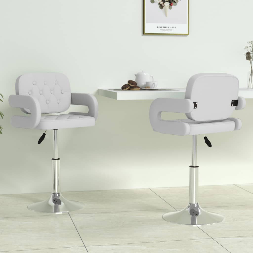 vidaXL Esszimmerstuhl Esszimmerstühle 2 Stk. Drehbar Weiß Kunstleder (2 St) Weiß | Weiß