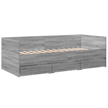 vidaXL Bett Tagesbett mit Schubladen Grau Sonoma 90x190 cm Holzwerkstoff