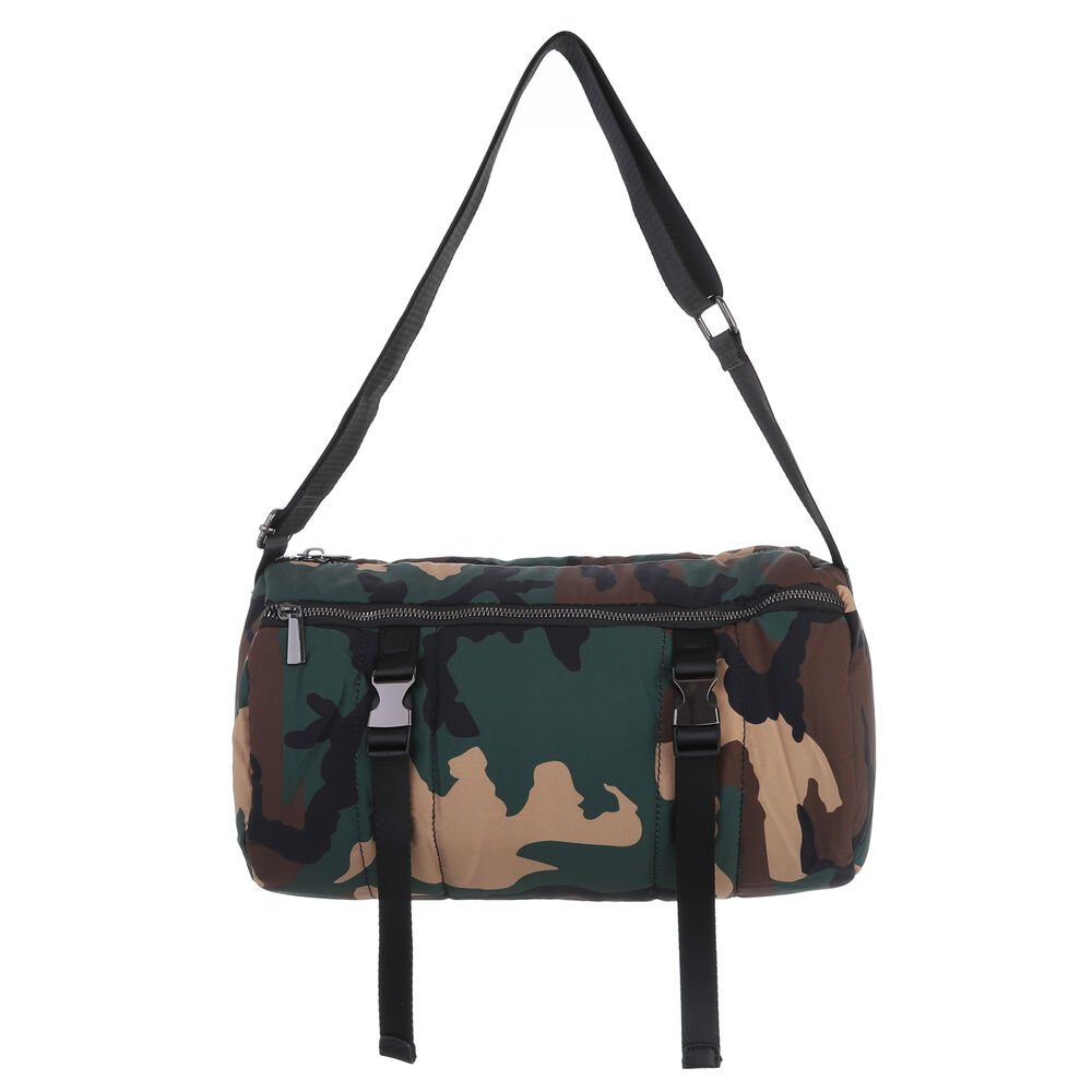Mittelgroße, Damentasche Ital-Design Braun Schultertasche Multi Baguette-Tasche