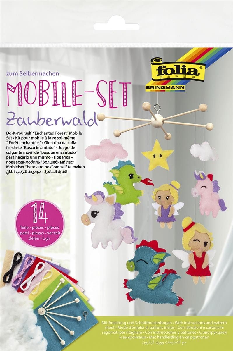 Folia Ремесленный войлок Folia 22859 Bastelset Mobile "Zauberwald" - 14 tlg.