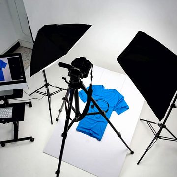Retoo Softbox Professionelles Softbox Set für Fotostudio mit 2 x 135W Fotolampen, Solide Herstellung, Eingebauter Satz, Universalität, Silberne