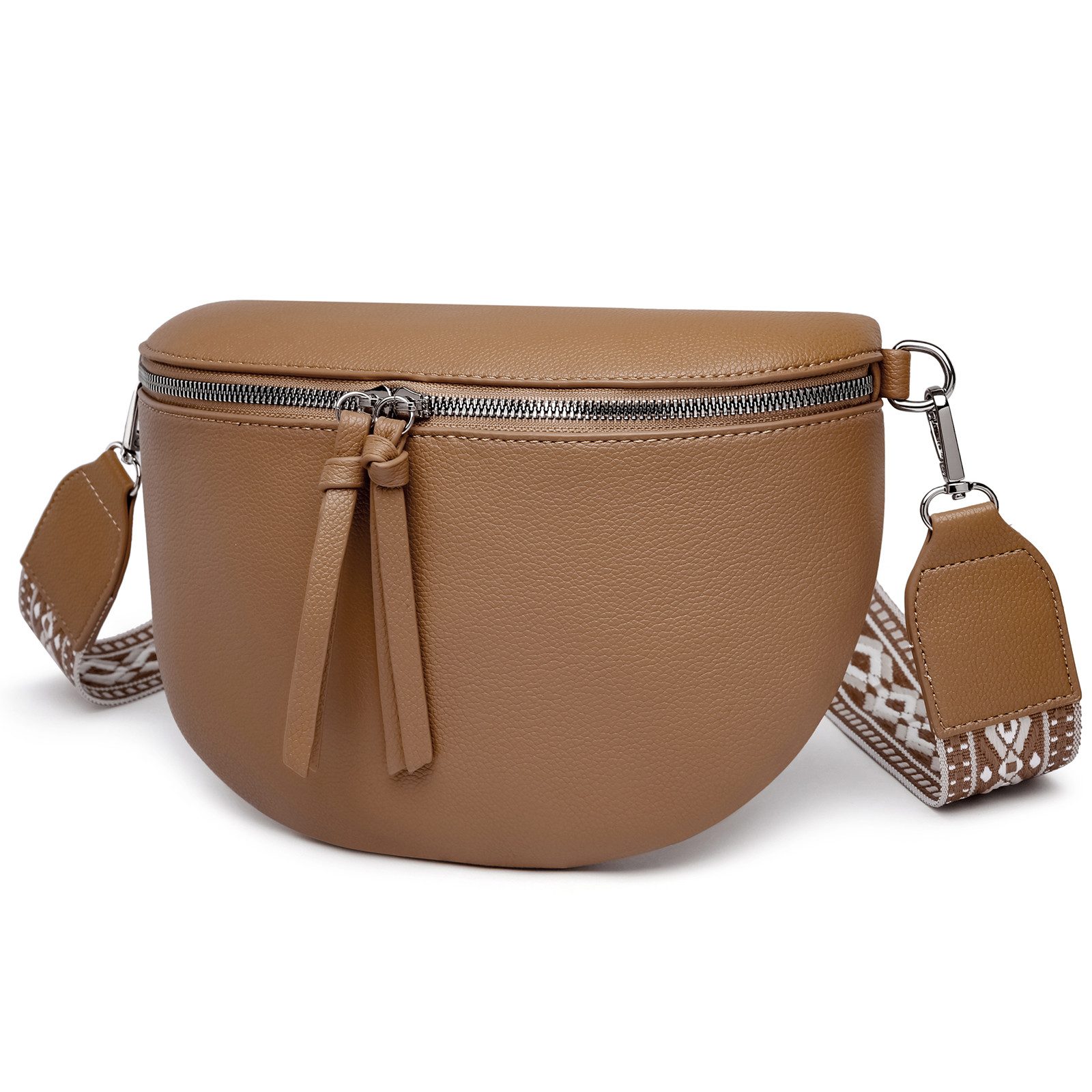 Fomax Bauchtasche aus Kunstleder, Damen Umhängetasche, mit Schulterriemen