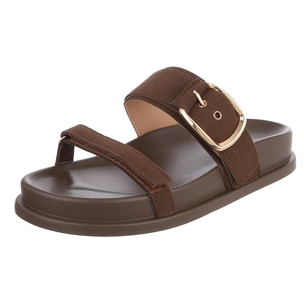 Damen Sandalen mit Schnalle und Komfortsohle Pantolette