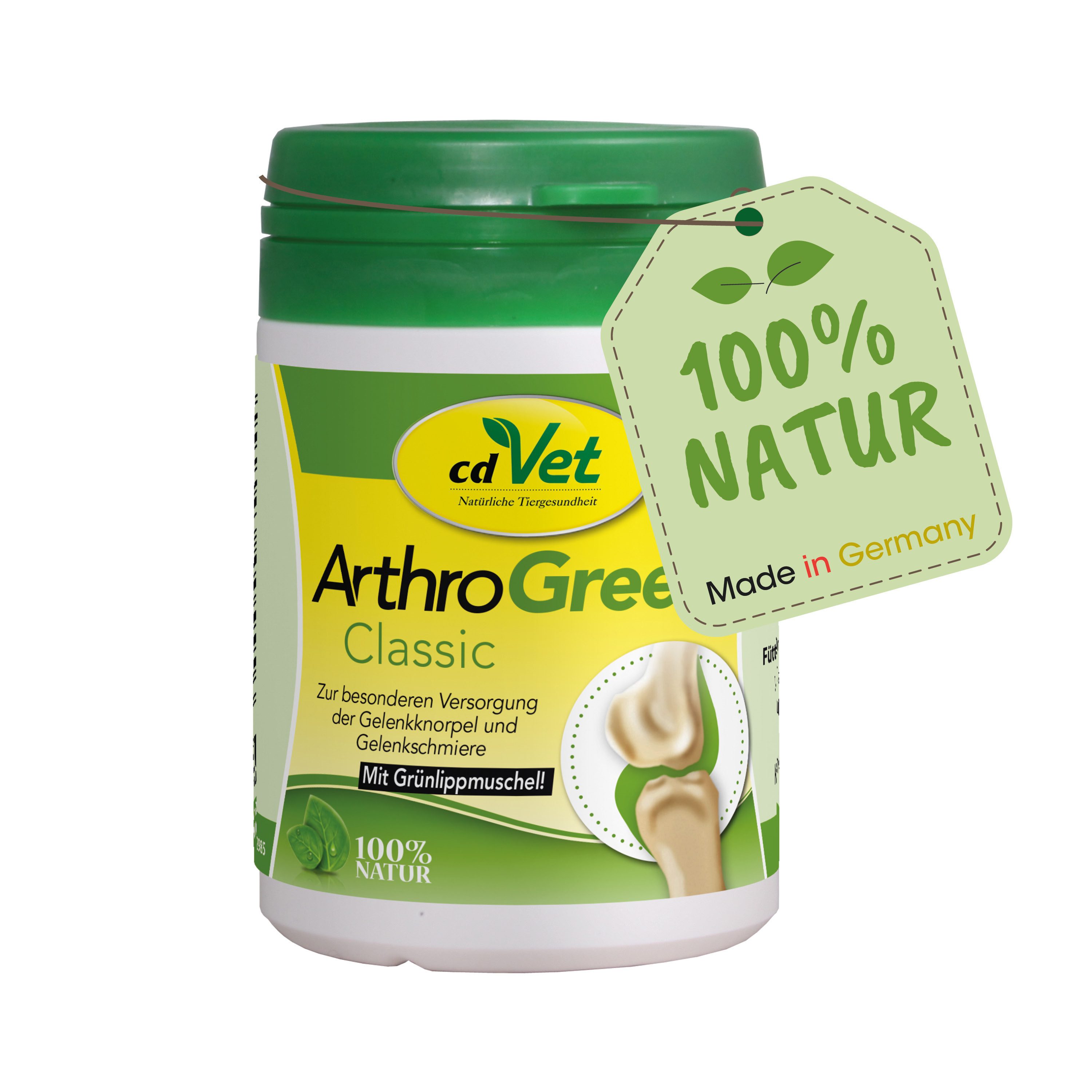 cdVet ArthroGreen Classic, Ergänzungsfutter für: Katzen, Hunde, mit 30% neuseeländischer grünlippiger Zuchtmuschel