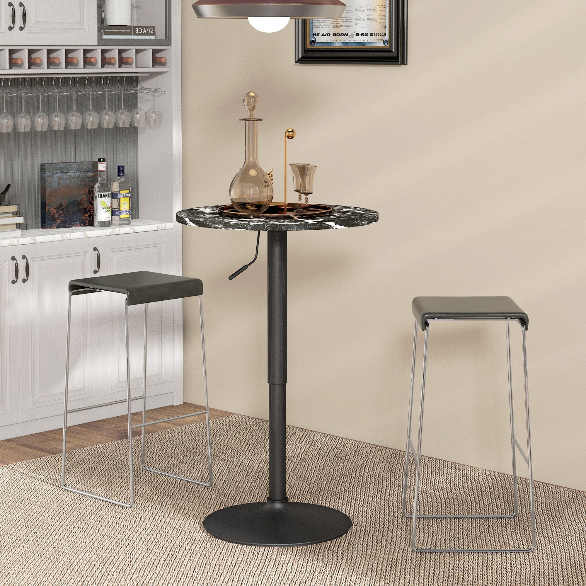 HOMCOM Bartisch Runder Esstisch für 2 günstig online kaufen